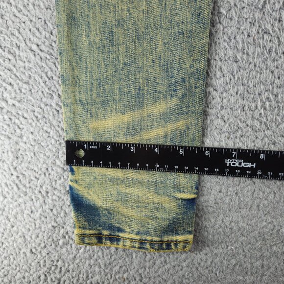 mnml X146 Stretch Denim Jeans Mens 28 Blue Distressed Slim Fit Stacked Skinny - Picture 12 of 16